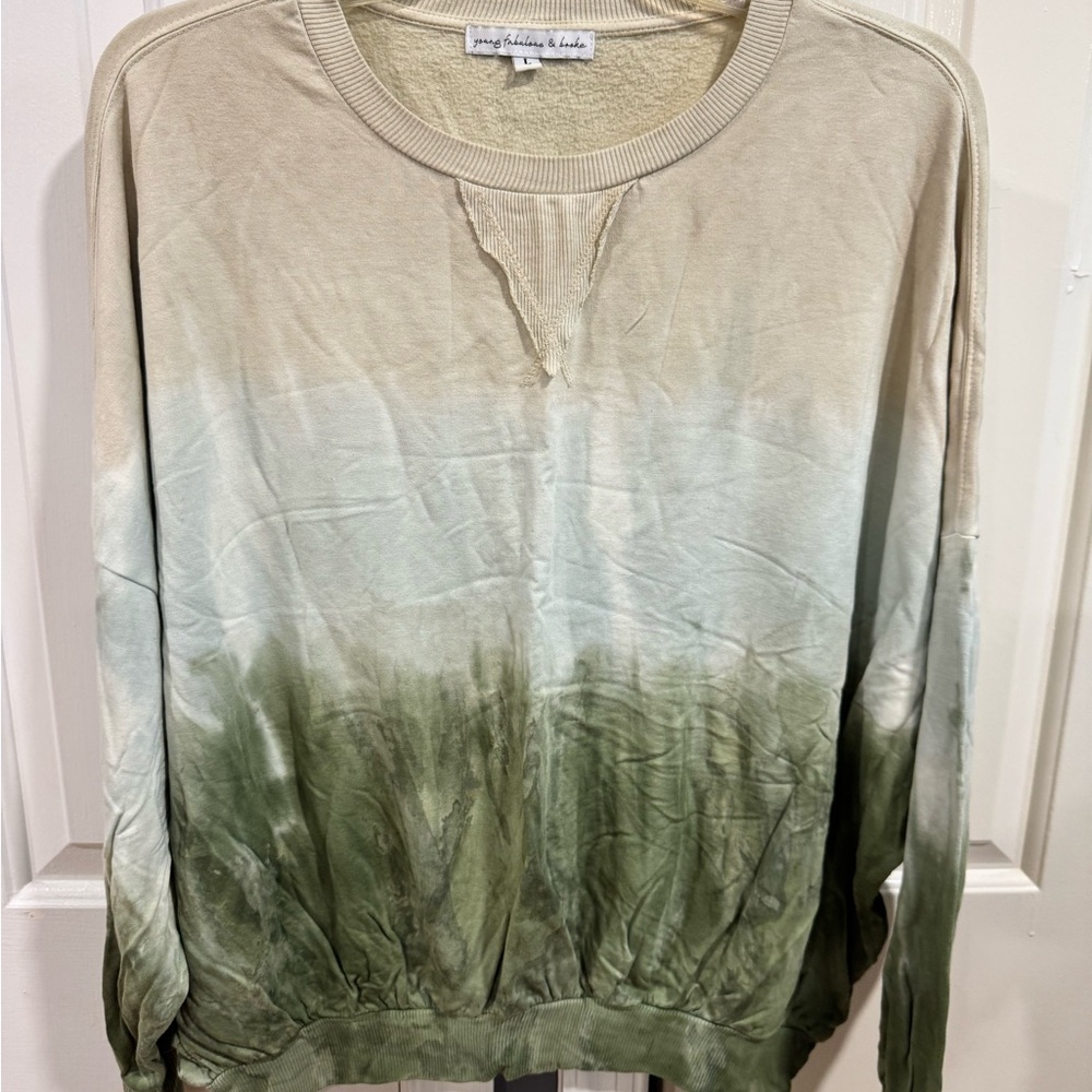 Young fabulous and broke Green Ombre Sweater